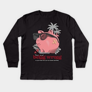 The cost of being wrong is less than the cost of doing nothing. - Seth Godin Kids Long Sleeve T-Shirt